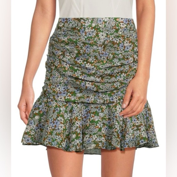 Veronica Beard Taras Floral Silk Mini Skirt - Picture 1 of 9